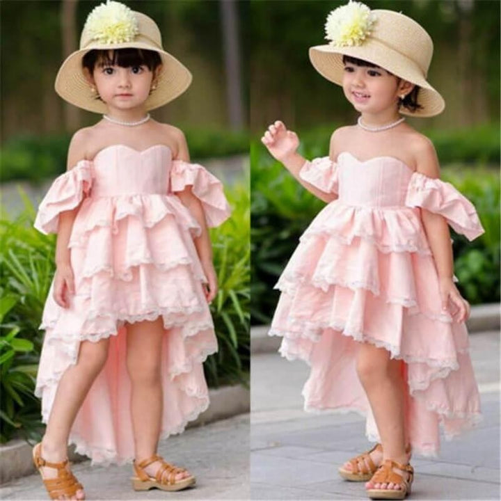 Baby Girl Ruffle Princess Party Pageant Dresses - MomyMall Pink / 2T