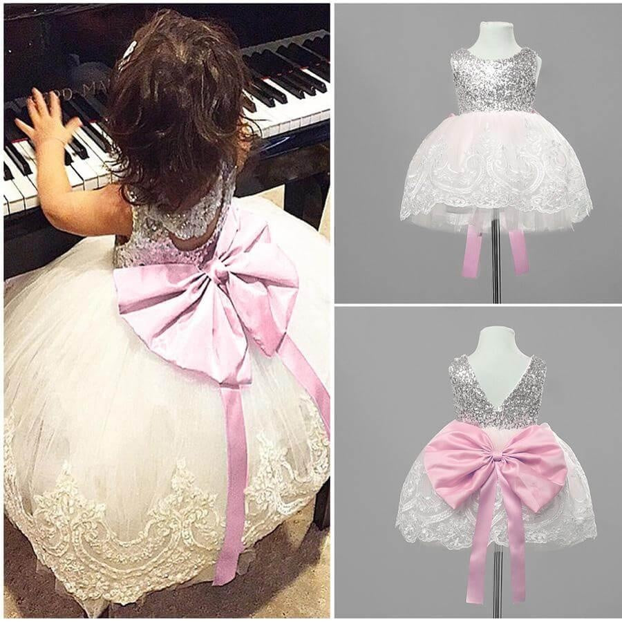 Girls Lace Wedding Pageant Formal Sequin Dresses 1-10T - MomyMall