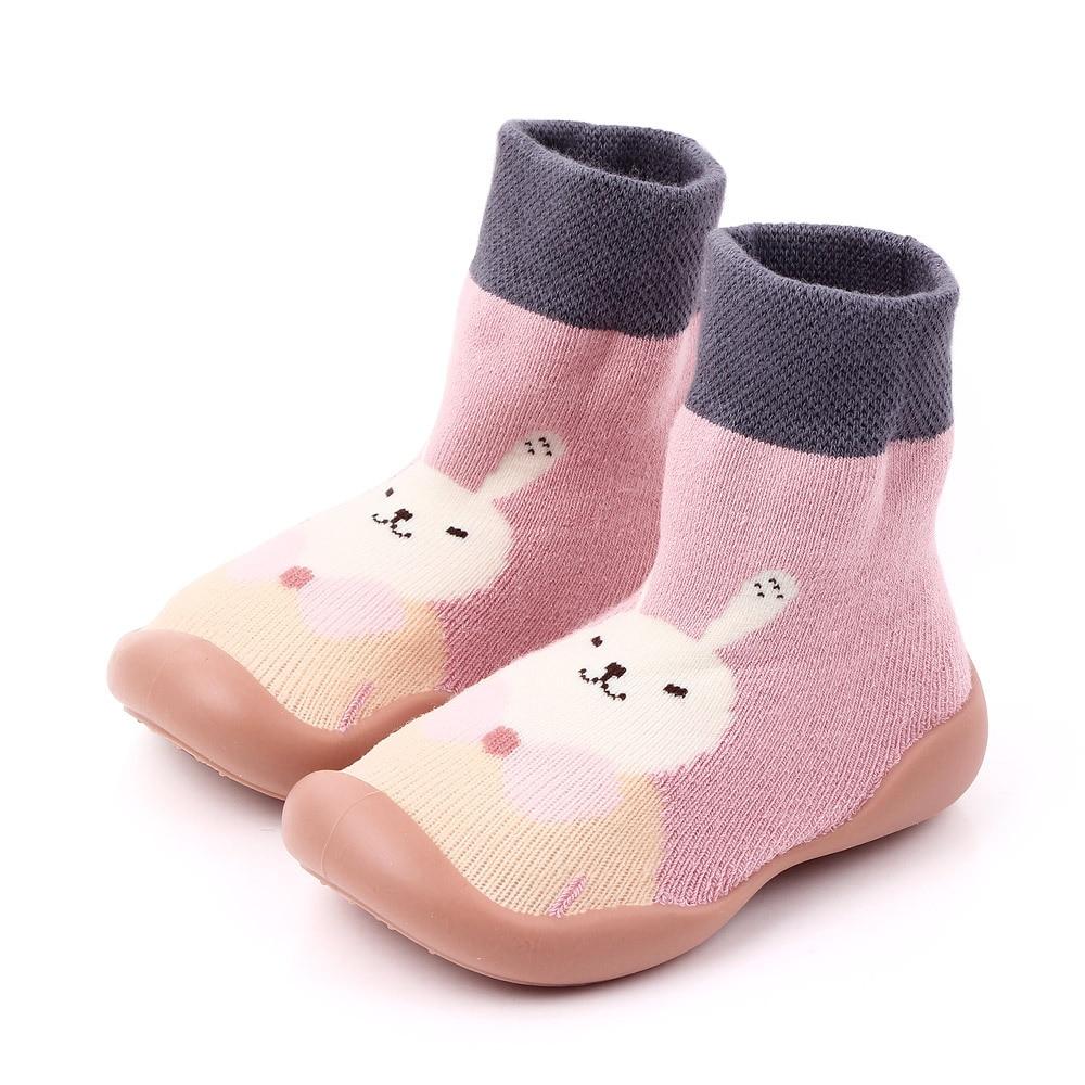 Kid Baby Girl Toddler First Walker Knit Booties Unisex Baby Shoes Soft Rubber - MomyMall