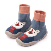 Kid Baby Girl Toddler First Walker Knit Booties Unisex Baby Shoes Soft Rubber - MomyMall Blue / 6-12 Months