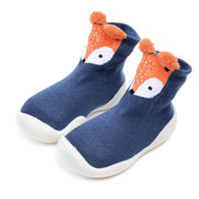 Kid Baby Girl Toddler First Walker Knit Booties Unisex Baby Shoes Soft Rubber - MomyMall Blue fox / 6-12 Months