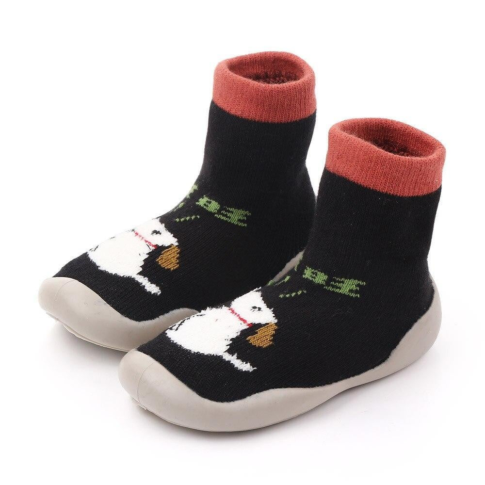 Baby Girl Toddler First Walker Knit Booties Unisex Baby Shoes Soft Rubber - MomyMall