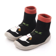 Kid Baby Girl Toddler First Walker Knit Booties Unisex Baby Shoes Soft Rubber - MomyMall Black / 6-12 Months