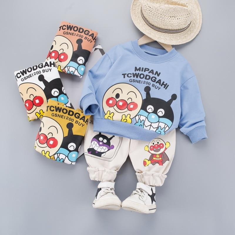 Boy Letter Sweater Autumn Cotton Anpanman 2 Pcs Suits - MomyMall