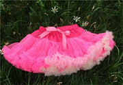 Girls Fluffy Chiffon Solid Colors Tutu Christmas Dance Skirt 2-10 Years - MomyMall Black / 1-2 Years