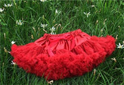Girls Fluffy Chiffon Solid Colors Tutu Christmas Dance Skirt 2-10 Years - MomyMall Sky Blue / 1-2 Years