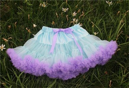 Girls Fluffy Chiffon Solid Colors Tutu Christmas Dance Skirt 2-10 Years - MomyMall Gray / 1-2 Years