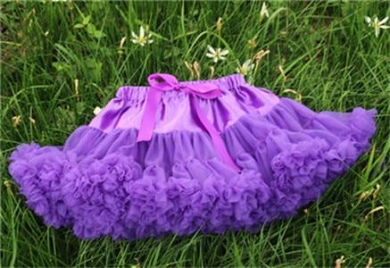 Girls Fluffy Chiffon Solid Colors Tutu Christmas Dance Skirt 2-10 Years - MomyMall Blue / 1-2 Years