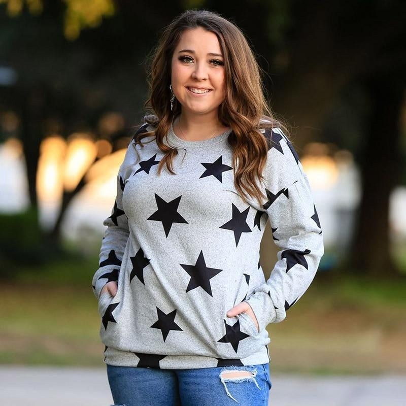 Long Sleeve Mother Daughter Family Matching Autumn O-neck Stars T-shirt - MomyMall