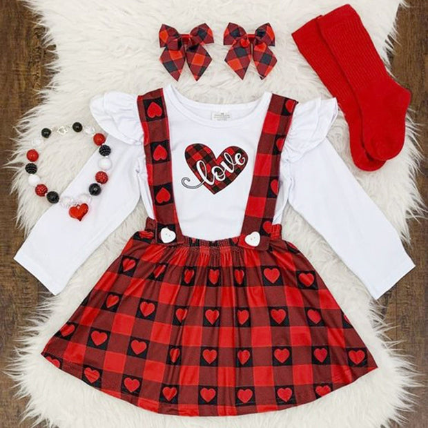 Love Heart-shaped Baby Girls Christmas Suspender 2pcs - MomyMall