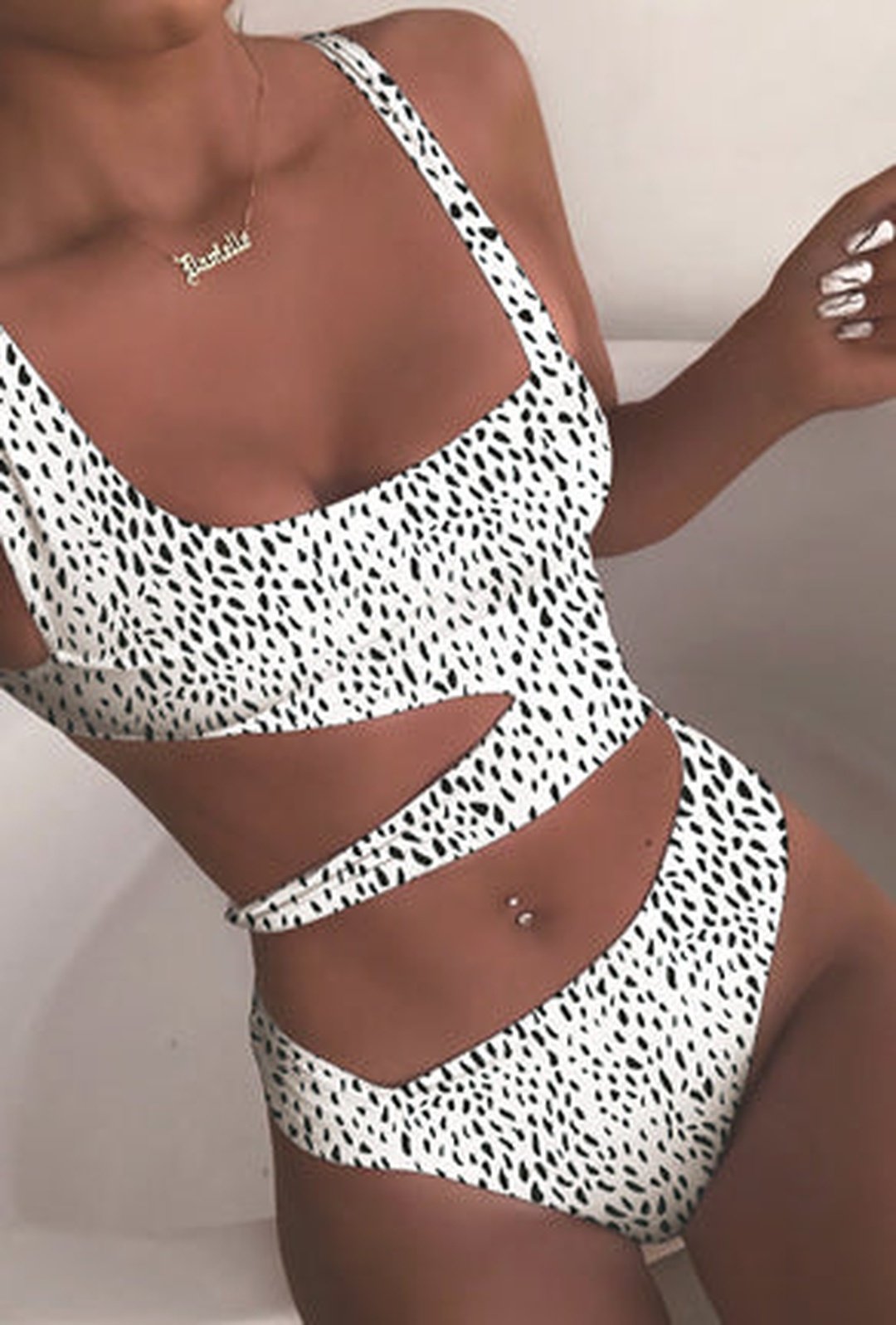 MACIA - ANIMAL PRINT ASYM SWIMSUIT