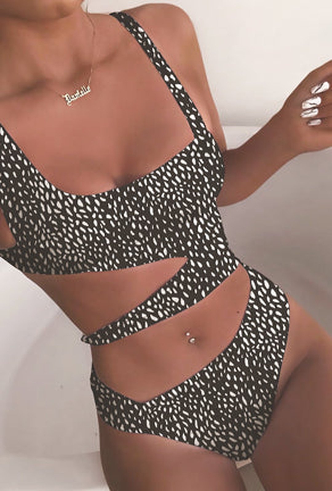 MACIA - ANIMAL PRINT ASYM SWIMSUIT