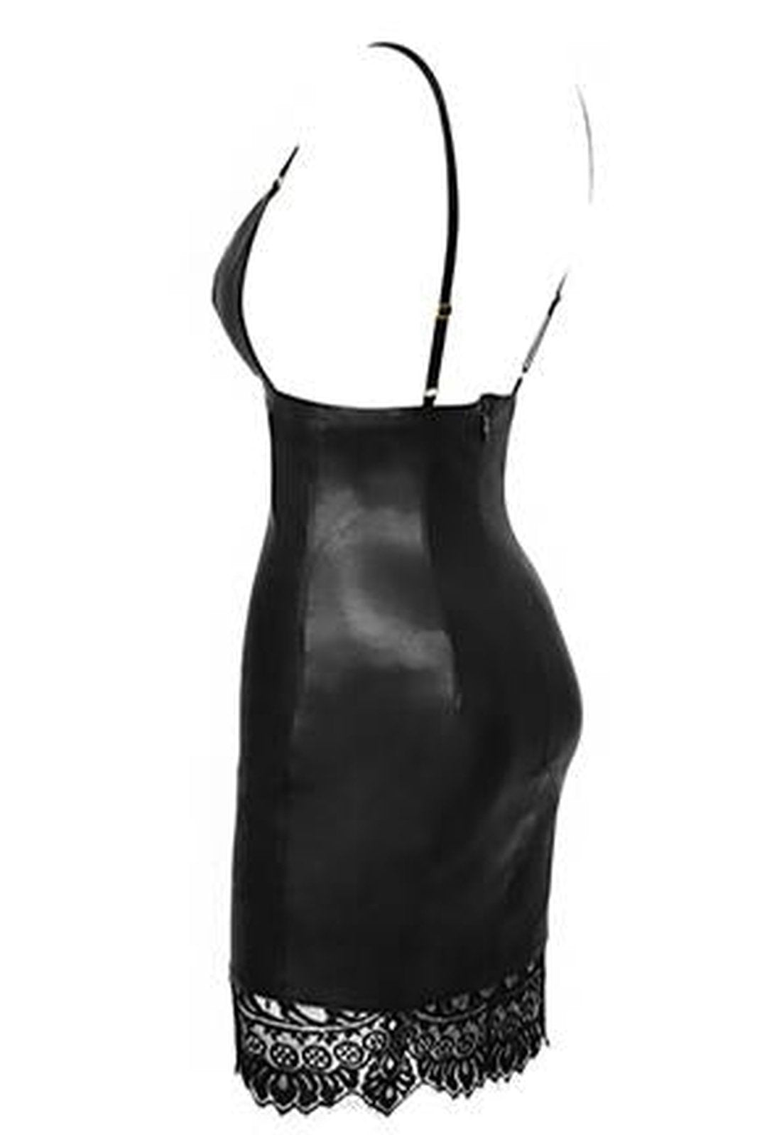 MARGARET - LEATHER & LACE DRESS