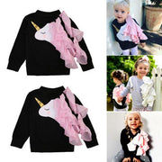 Baby Girls Magical Unicorn Lace Ruffle Casual Sweatshirts 0-4Y - MomyMall
