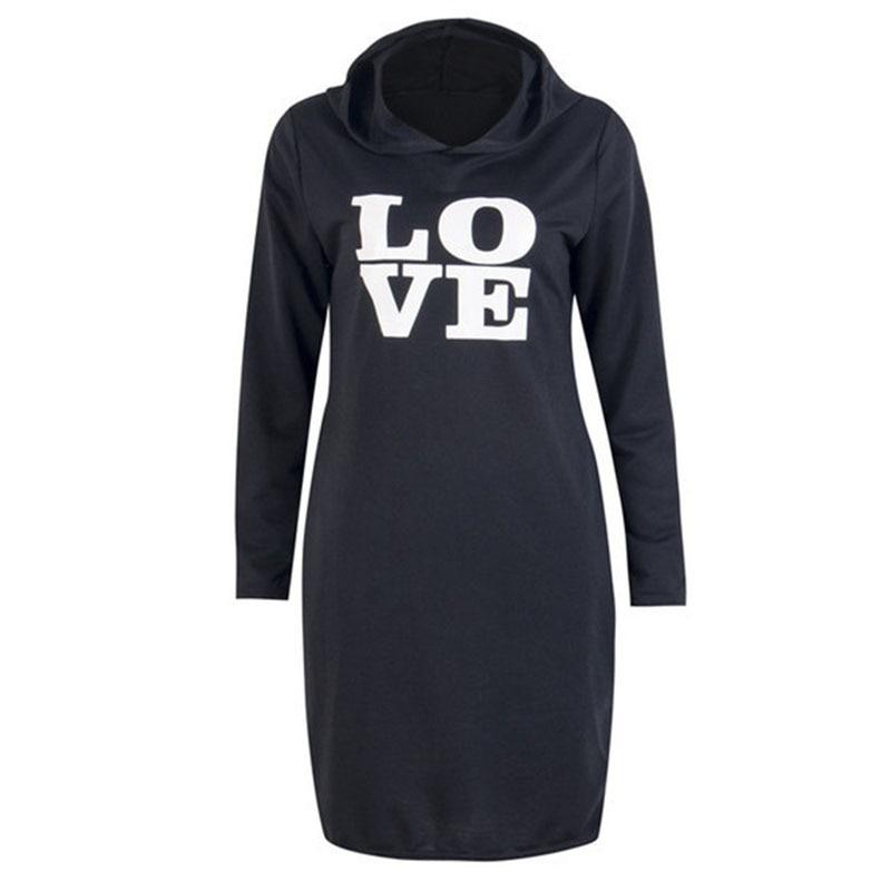 Mother Daughter Matching Dresses Hooded Long Sleeve Letter Shirts - MomyMall