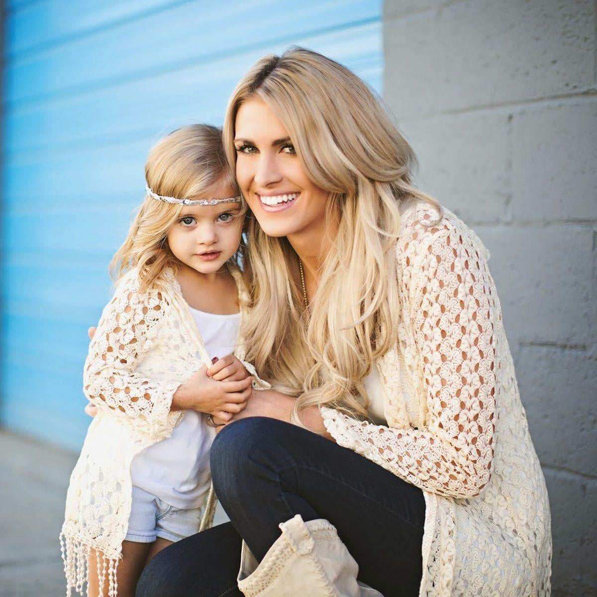 Mother Daughter Family Matching Crochet Coat Lace Shirts