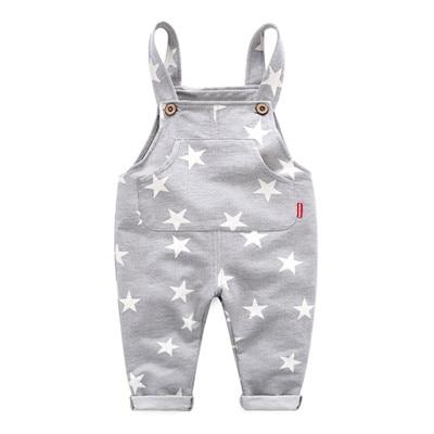 Toddler Boys Girls Trousers Overalls Star Cotton Suspender Pants 1-6 YearsB