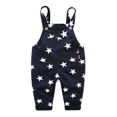 Toddler Boys Girls Trousers Overalls Star Cotton Suspender Pants 1-6 YearsB