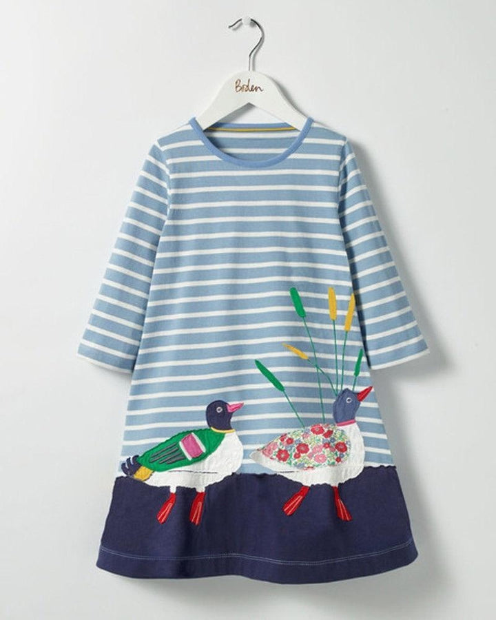 Baby Girl Dress Long Sleeve Shirt Casual Autumn Dresses 1-7Y - MomyMall Beige / 6-12 Months