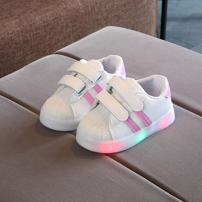 Boys Girls Infant Tennis LED Lighted Classic Leisure Sneakers Cute Casual Shoes