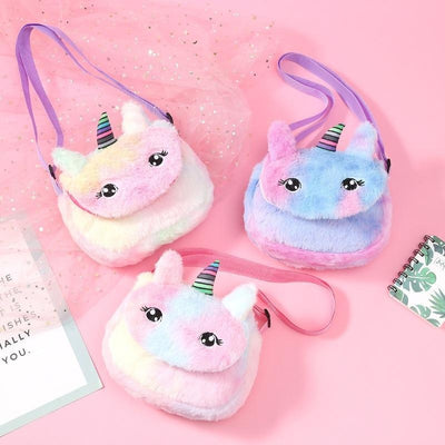 Kids New Cartoon Style Unicorn's Plush Shoulder Bag