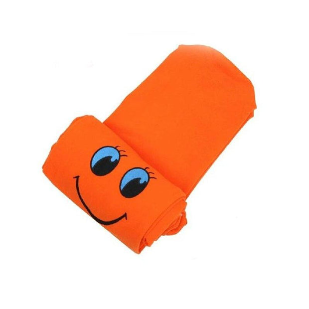 Kids Girls Cartoon Smiley Sock Dance Tights Pantyhose Stocking - MomyMall Orange / One Size:4-9 Years