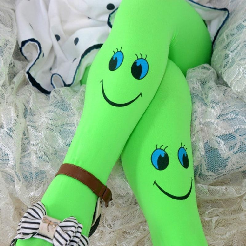 Kids Girls Cartoon Smiley Sock Dance Tights Pantyhose Stocking - MomyMall