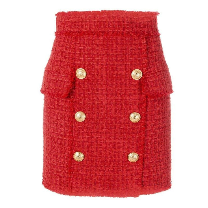 Tweed Red Skirt - MomyMall