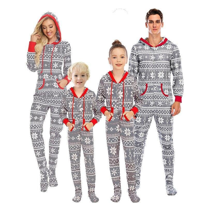 Family Matching Christmas Deer Pajamas Jumpsuits Set Family Look - MomyMall