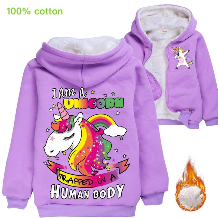 Kids Coat Unicorn Boys Girl Jacket Animal Horse Chaqueta Fashion Coat - MomyMall Purple / 3-4 Years