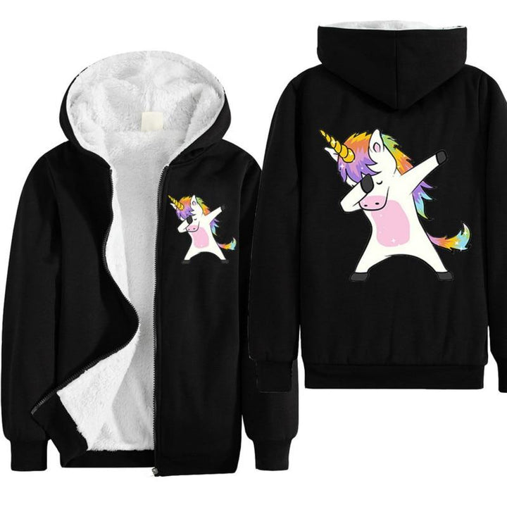Kids Coat Unicorn Boys Girl Jacket Animal Horse Chaqueta Fashion Coat - MomyMall Black 1 / 3-4 Years