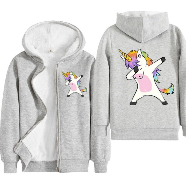 Kids Coat Unicorn Boys Girl Jacket Animal Horse Chaqueta Fashion Coat - MomyMall Grey / 3-4 Years