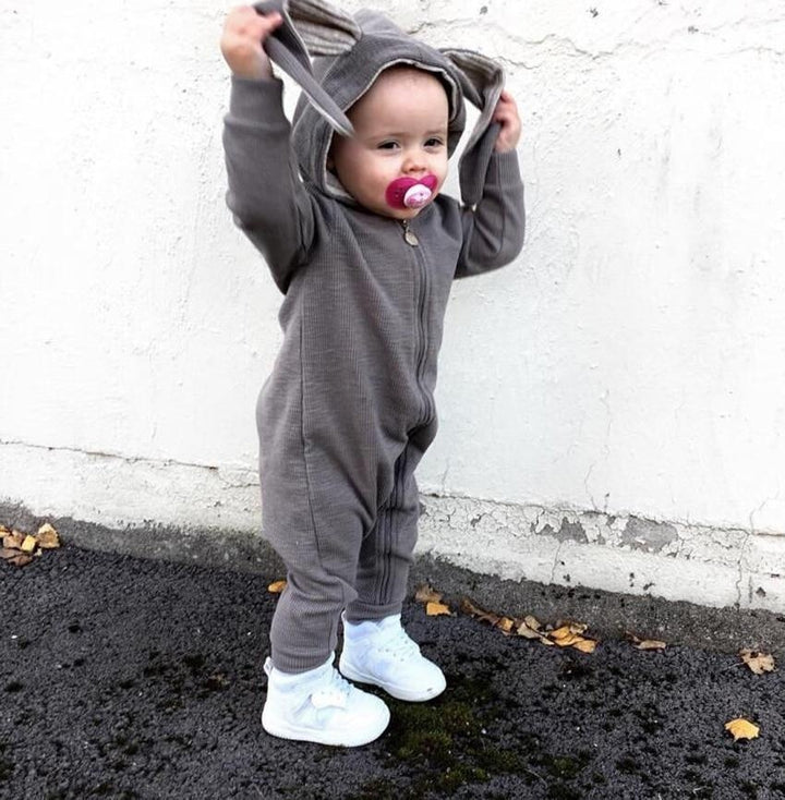 Baby Rompers Spring Autumn Cute Cartoon Rabbit Infant Jumpers Outfits - MomyMall Dark Grey / 0-3 Months