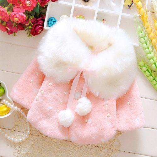 Baby Toddler Girls Cute Fleece Fur Winter Warm Coat - MomyMall