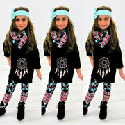 Kids Baby Girl Casual Long Sleeve Outfits 3 Pcs 2-7 Years - MomyMall