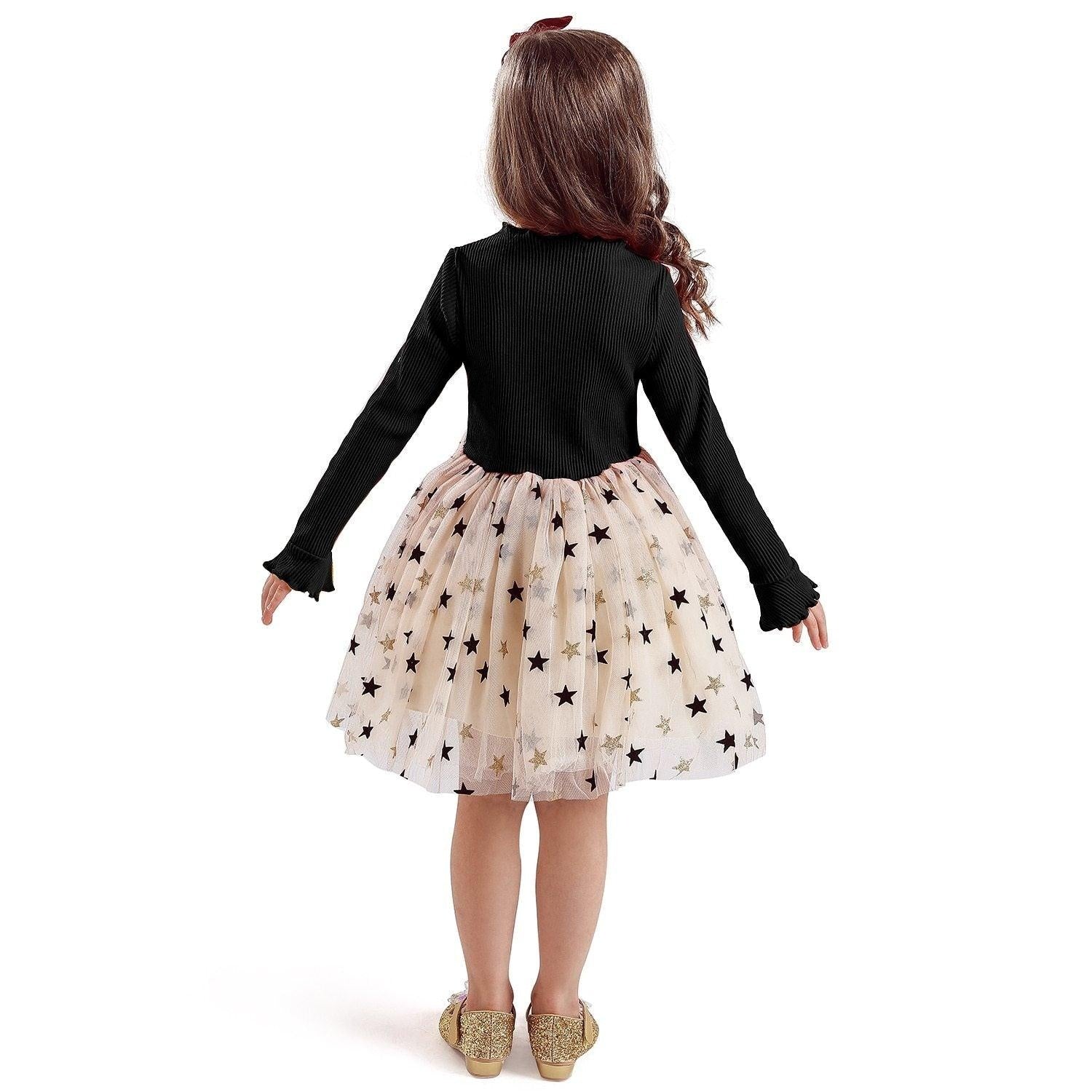 Girls Dresses Holiday Casual Knitted Mesh Tutu Dresses 2-8 Years - MomyMall