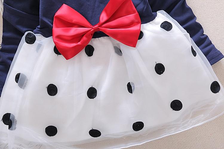 New Spring Autumn  Girl Long-sleeved Bow 2 Pcs Suit