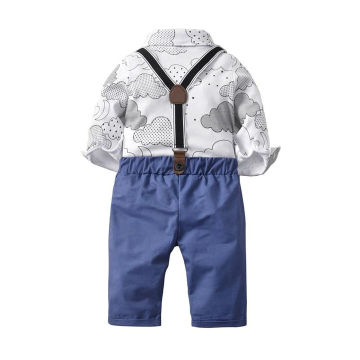 Baby Boy Formal Set Cotton Bow Gentleman Outfit 2 Pcs - MomyMall