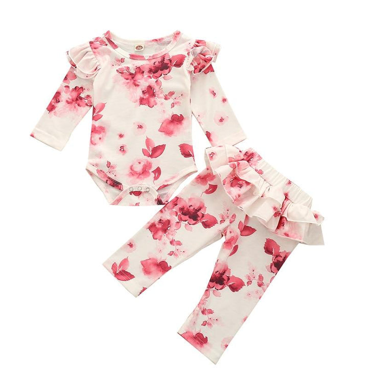 Baby Girls Clothes Set Autumn Long Sleeve Tie Dye Color Romper Outfits 0-18M - MomyMall Red Tie Dye / 0-3 Months