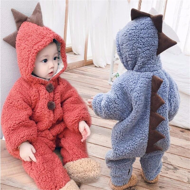 Baby Girls Warm Thicken Romper Cartoon Jumpsuit - MomyMall