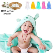 Kids Boy GirlCotton Towel Hooded Blanket Bathrobe Pajamas - MomyMall