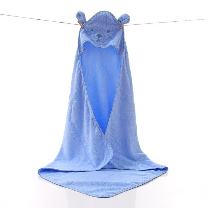 Kids Boy GirlCotton Towel Hooded Blanket Bathrobe Pajamas - MomyMall Blue / 0-3 Years