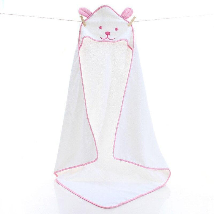 Kids Boy GirlCotton Towel Hooded Blanket Bathrobe Pajamas - MomyMall Pink White / 0-3 Years
