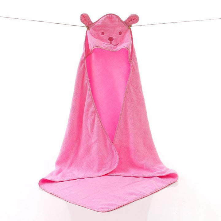Kids Boy GirlCotton Towel Hooded Blanket Bathrobe Pajamas - MomyMall Pink / 0-3 Years