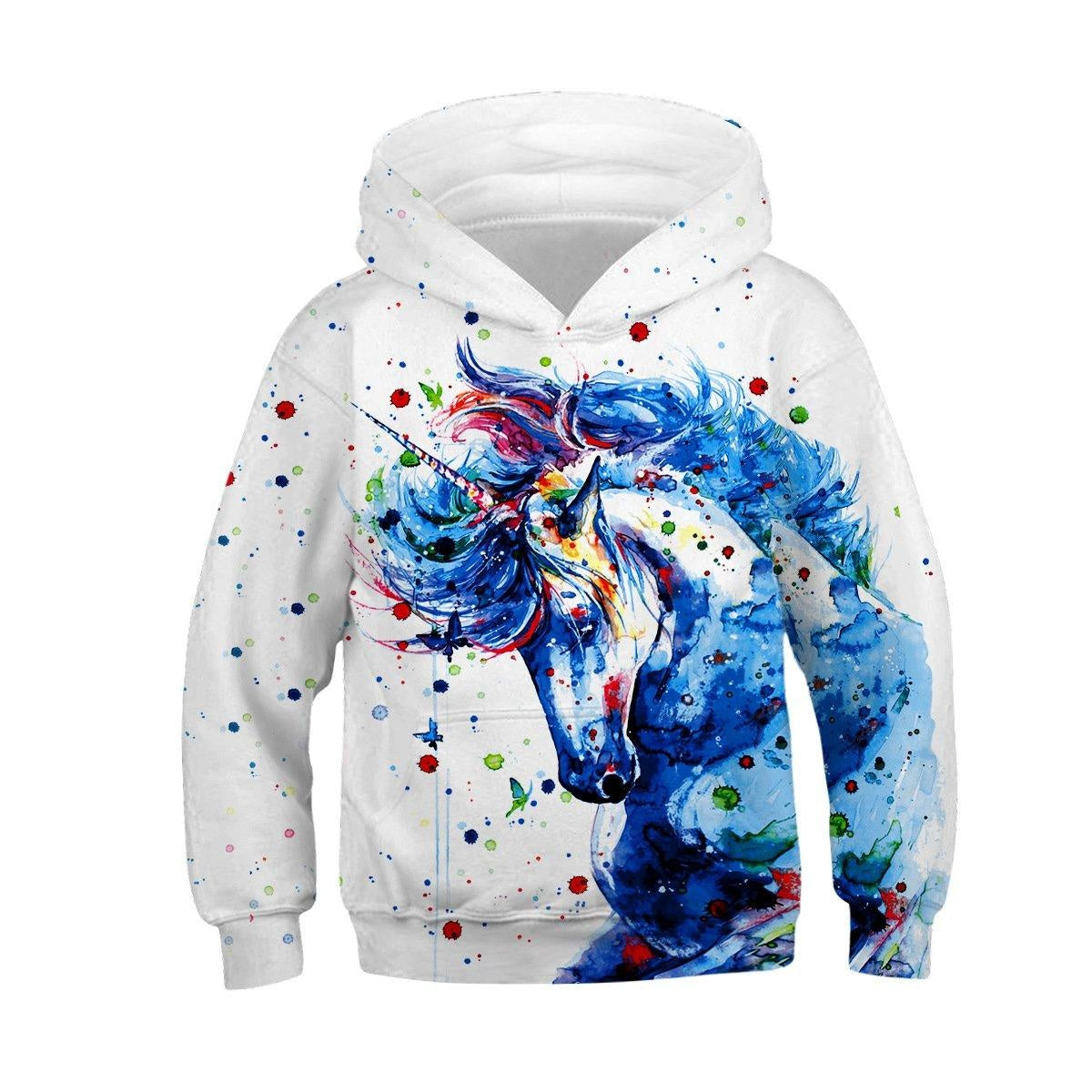 Kid Boy Girl 3D Printed Fashion Long Sleeve Autumn Hoodie - MomyMall Type5 / 5-6 Years