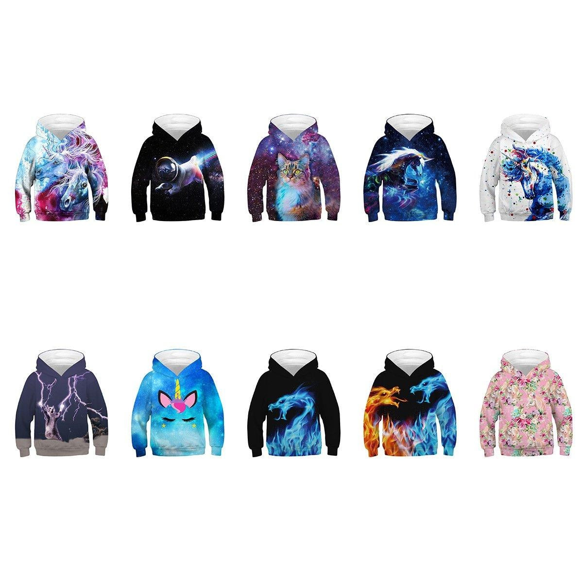 Kid Boy Girl 3D Printed Fashion Long Sleeve Autumn Hoodie - MomyMall