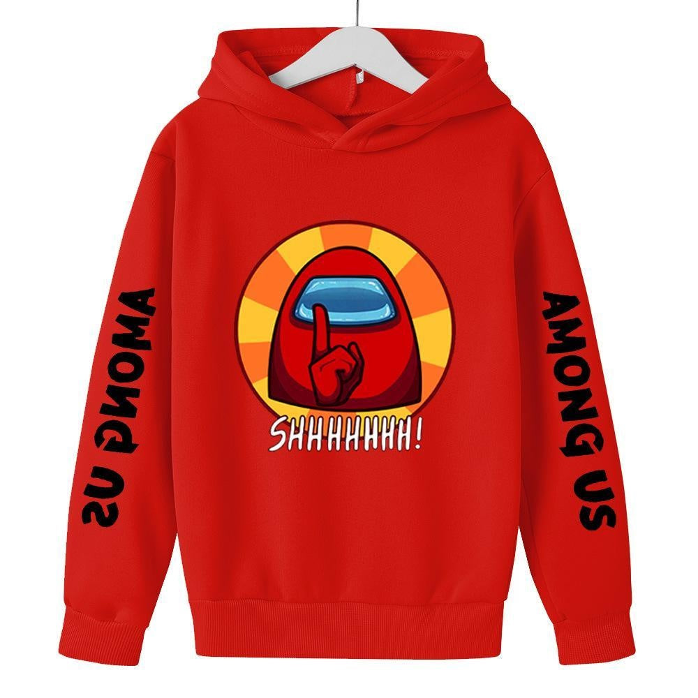 Kids Girl Boy Among US Peripheral Printed Hoodie - MomyMall red / 2-3 Years