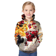 Kid Boy Girl 3D Santa Print Christmas Hoodie