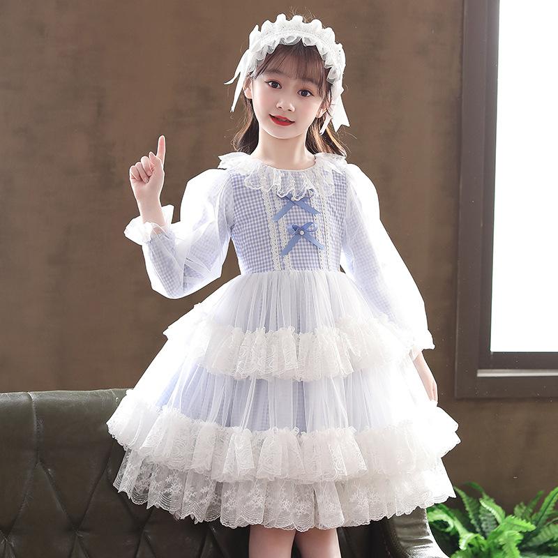 Girls Lolita Princess Dress - MomyMall Blue / 2-3 Years