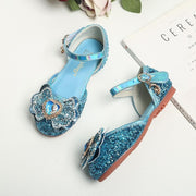 Bow Tie Sequined Leather Shoes for Girls Princess Shoes - MomyMall